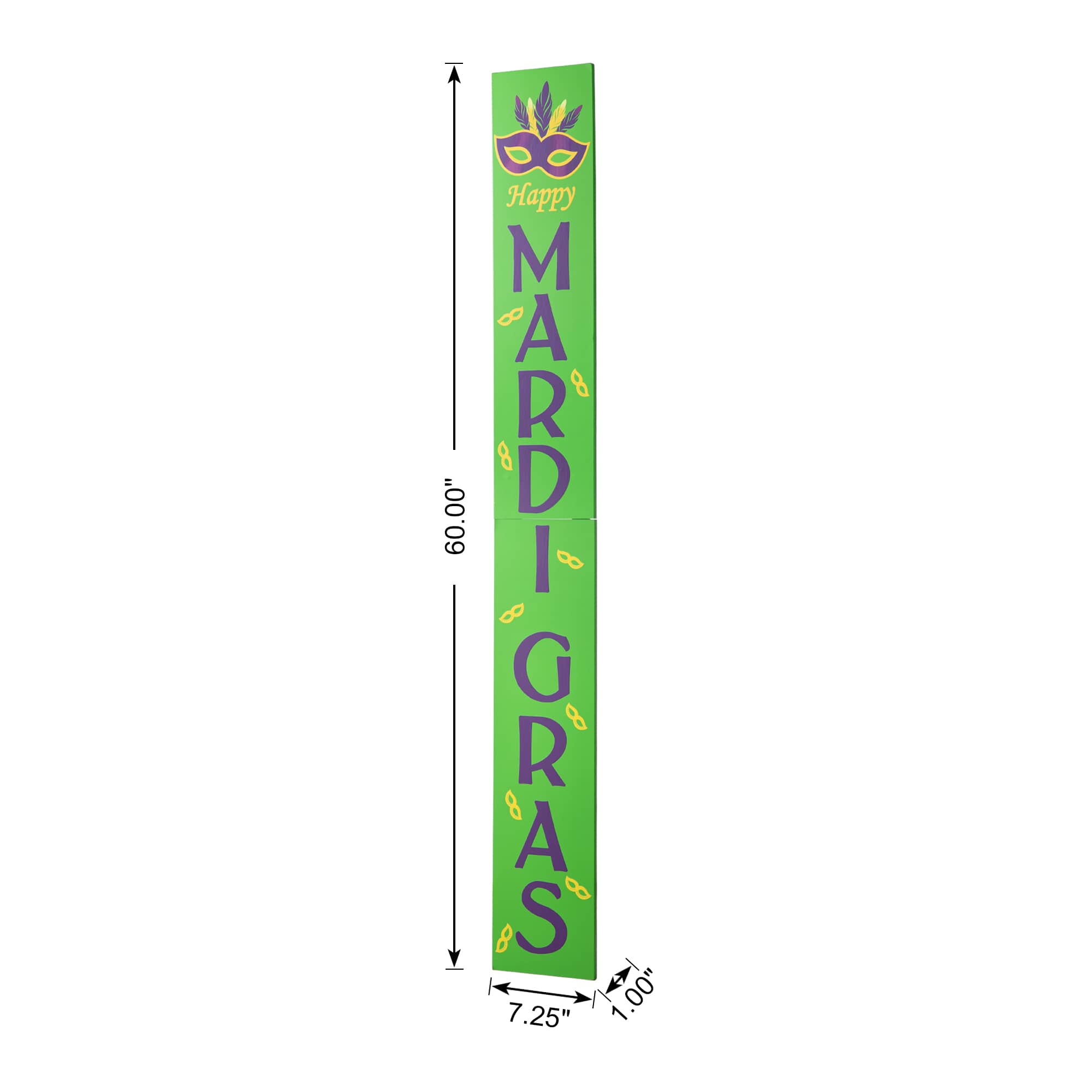 Glitzhome® 60" Mardi Gras Wooden Porch Sign